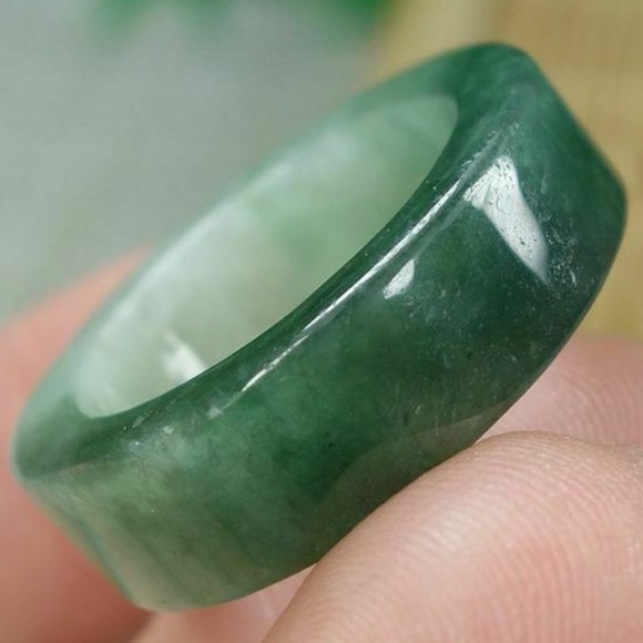 Certified Green 100% Natural A jadeite jade Ring 戒指 USA 7# - Picture 5 of 13